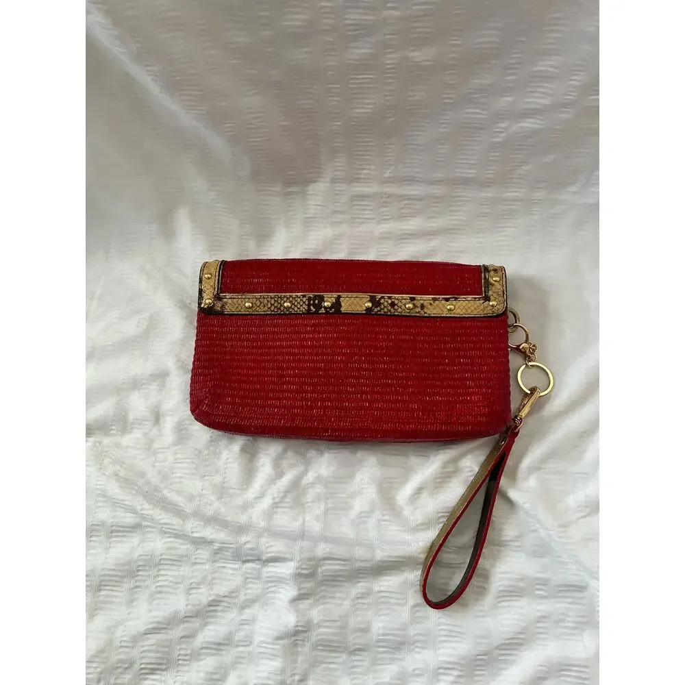 Coach OOAK upstyled Natalie straw wicker clutch